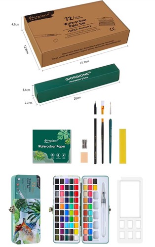 Colours solid watercolour - 72,