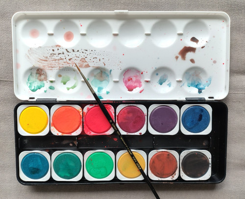 Watercolour paint palette - paint, set