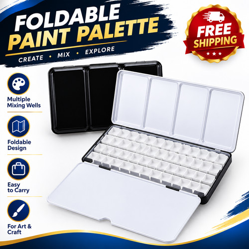 Empty watercolor palette with - empty,